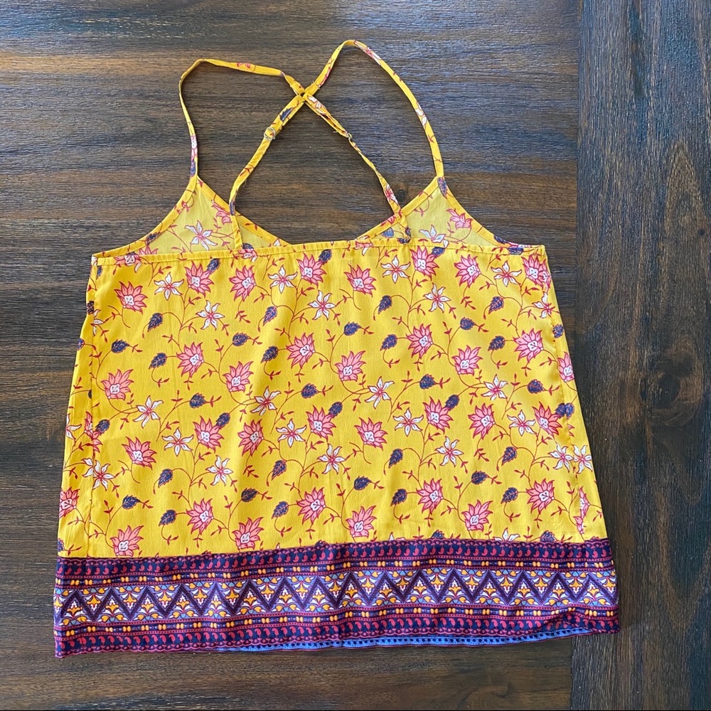 Hollister Mustard Yellow & Purple Floral Tank Top - Picture 5 of 7